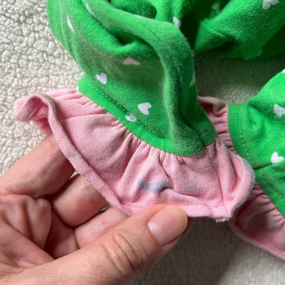 Eleanor Rose twirl dress, green with pink polka dots. 18 months - Picture 6 of 7